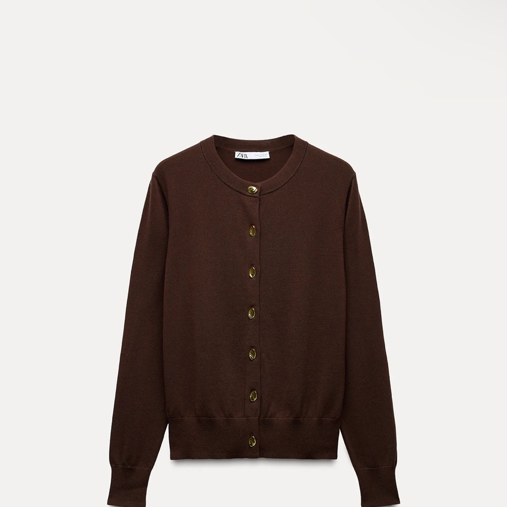 Zara Chocolate Button-Up Cardigan